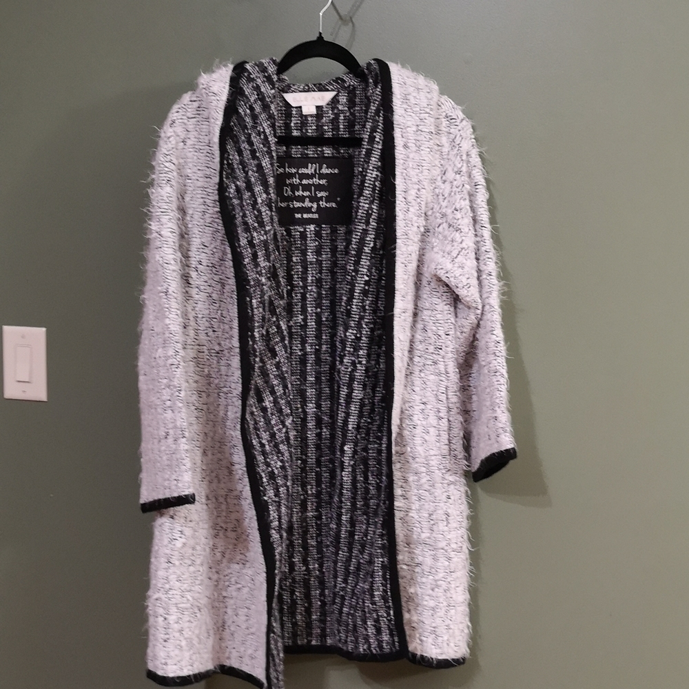 Ellie Mae Rare Luxe Hooded Knit Cardigan Canadian Designer  Authentic Unique